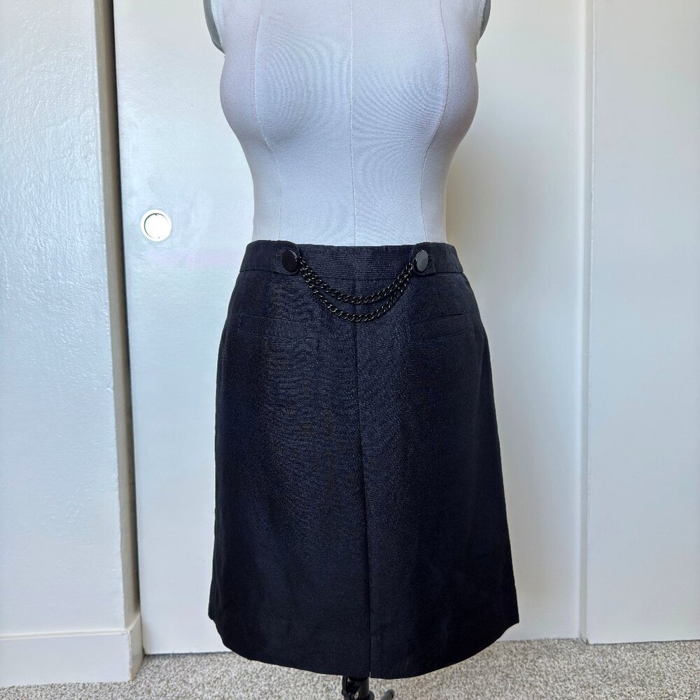 Kate Spade Alexandra Chain Detail Skirt Black